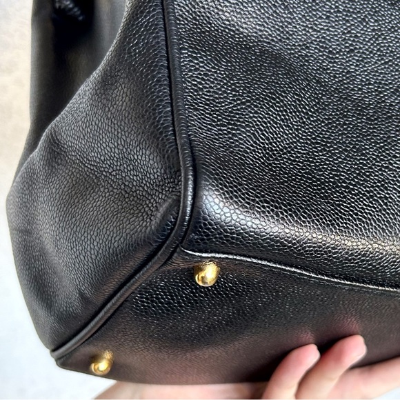 CHANEL Classic Black Caviar Leather XL Supermodel Shopping Tote / Weekender Bag - Picture 7 of 12